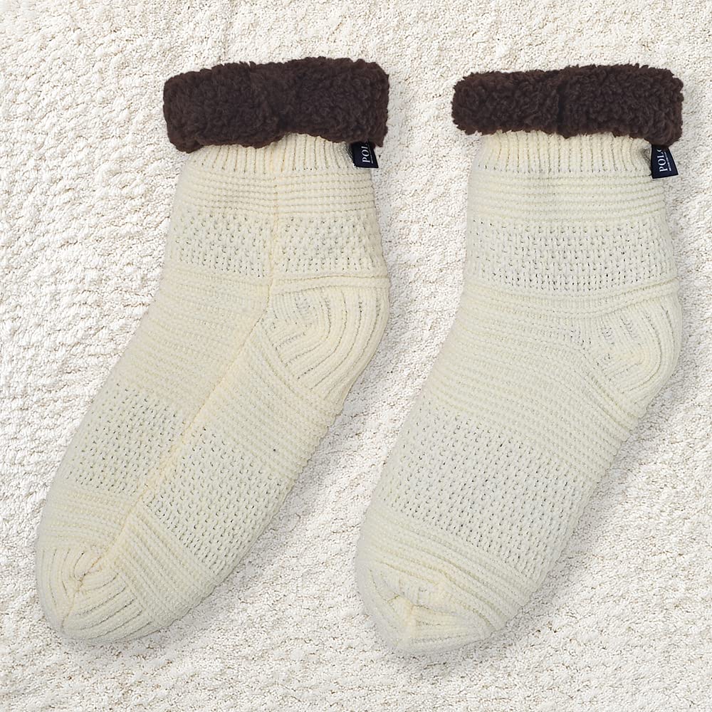 Носки для дома Gunze POLO BCS с флисовой подкладкой и тканым ярлыком с именем