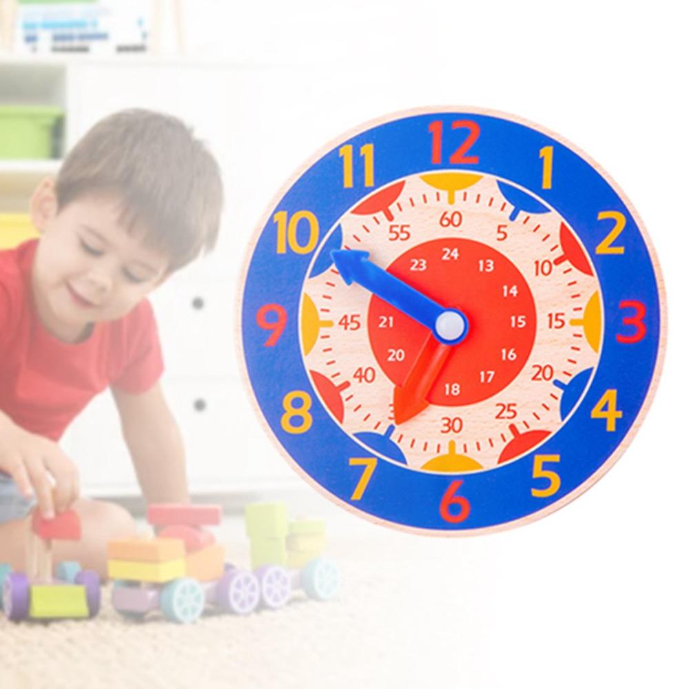 Teaching Function Wooden Teaching Clock Wooden Material Kids Cognitive Clock Home Learning