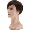 Мужской короткий коричневый парик из синтетических волос, гладкие натуральные прямые термостойкие парики для мужчин