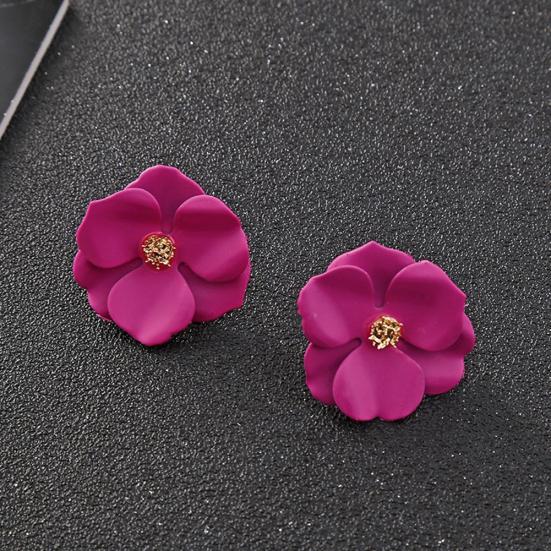 Женщины живопись многоцветный цветок серьги-гвоздики летний пляж ювелирные изделия подарок