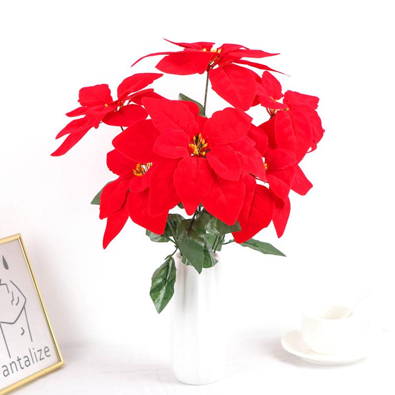 1 шт. Рождественский цветок DIY событие свадьба новый симулятор высокого качества 5/7 головок ручной работы искусственный букет креативное украшение