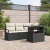 VidaXL 5-Piece Garden Sofa Set with Cushions Black Poly Rattan 3357460