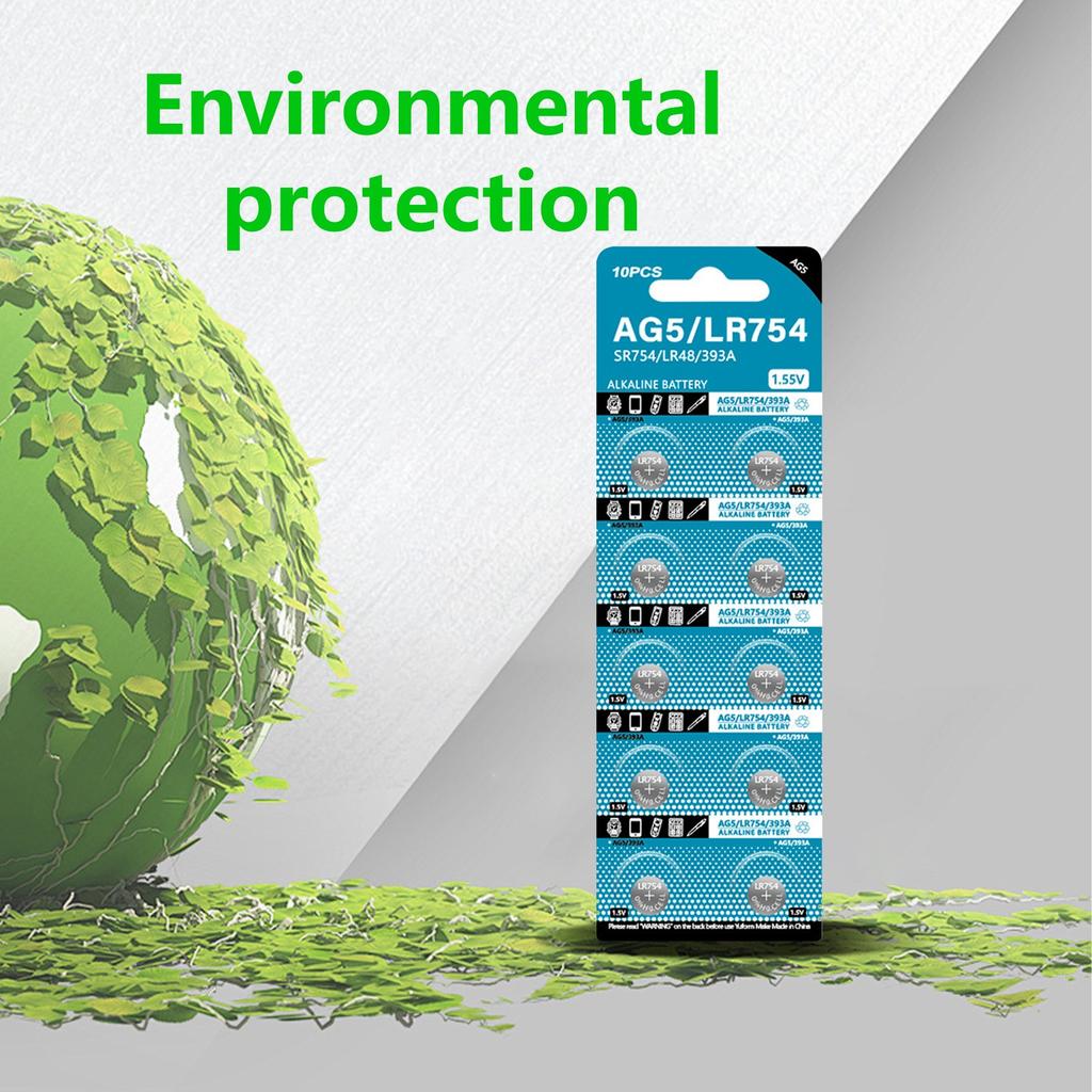 10 шт. батареек-таблеток AG5 LR754 193 SR754 546 RW28 939A LR48 D309 для часов, электроники, пульта, игрушек, часов, калькулятора