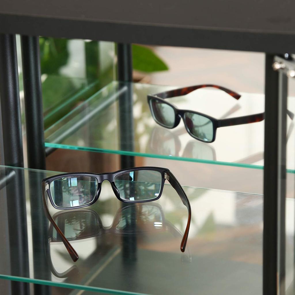 Коллекционный кейс Legras Кейс для фигурок 2 яруса Ширина x Глубина x Высота Черное закаленное стекло Зеркальная задняя стенка Сборка Подставка для товара 99498 48.6 38.2 88.8см