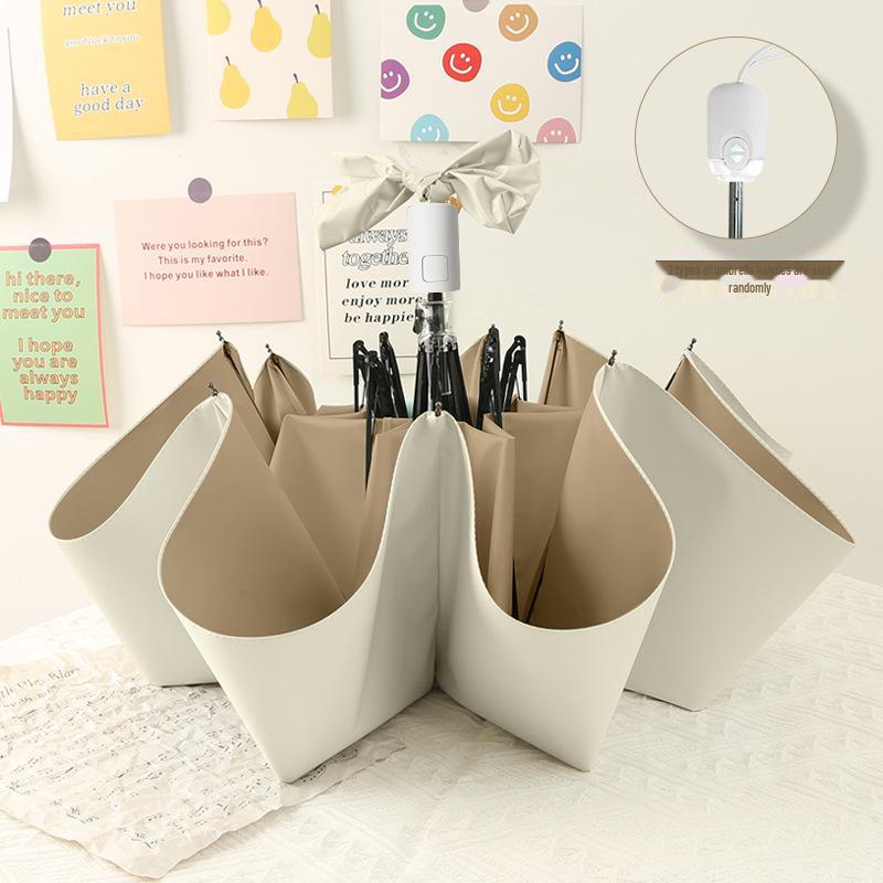 Women's Dual-Use UV-Blocking Ice Cream Color Sun & Rain Umbrella