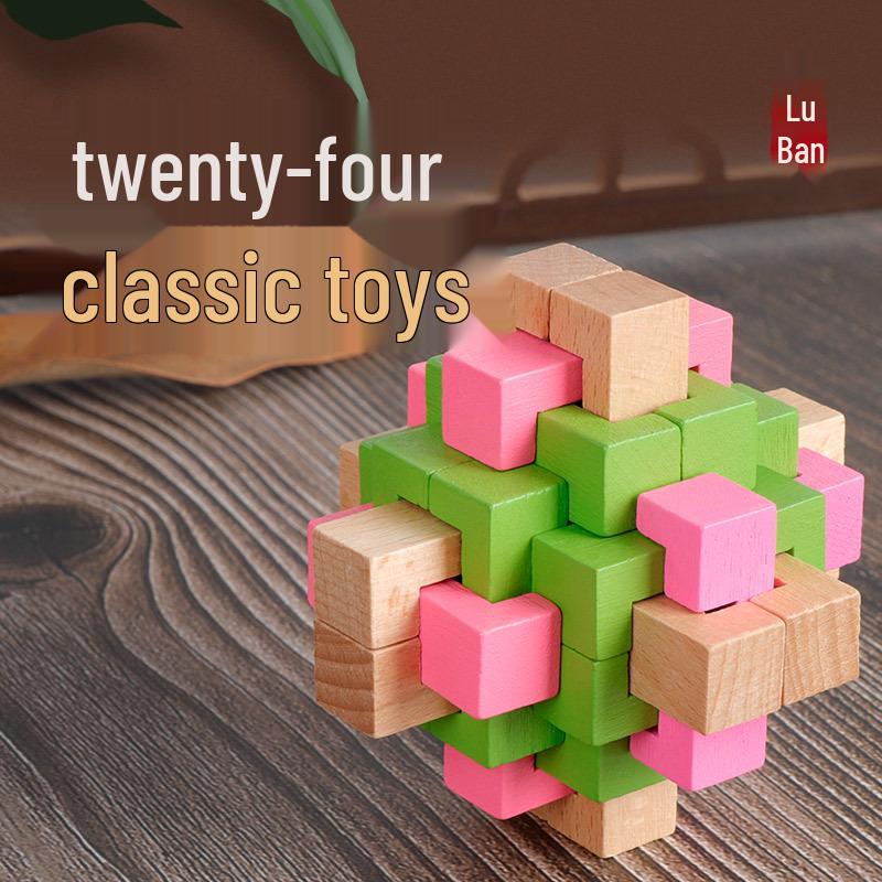 Kids' Educational Luban Lock IQ Puzzle Set: Assembly Toy for Stress Relief
