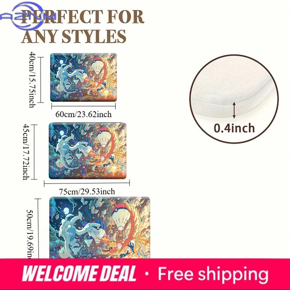 Pokemon Lugia vs Ho-Oh Sky Adventure Print Doormat Anti-slip Absorbent Floor Mat for Home Entrance Bedroom Living Room Decor