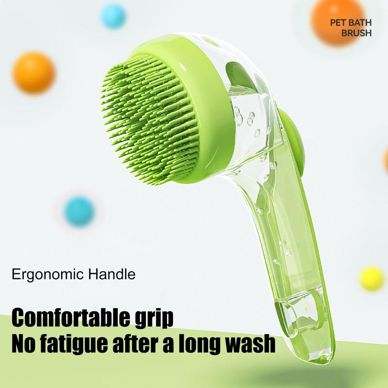 Мягкая силиконовая щетка для мытья собак с дозатором мыла, длинной ручкой, массажная щетка для шампуня для душа, для ежедневной чистки