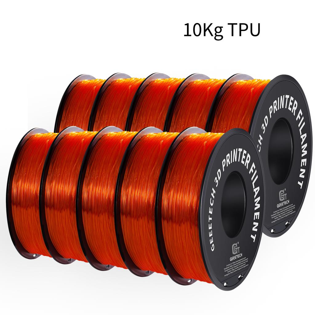 GEEETECH 10Kg TPU 3D Printer Filament Material 1kg 2.2LBS/Spool 1.75mm Plastic Vacuum Packaging Non-Toxic Shore Hardness 95A