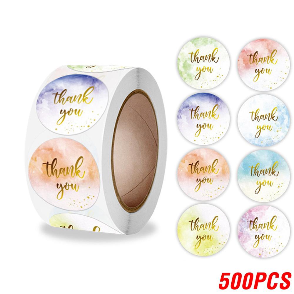 100-500 Pcs Thank You Stickers Adorable Pink Gold Labels for Small Business or Wedding Gift Decor Sticker Stationery Supplies