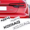 JBIW9 MetaL 3D Badge Logo Car Rear Trunk Body Sticker Letter Emblem For Skoda KODIAQ 4X4 Accessories Glossy Black Matte black