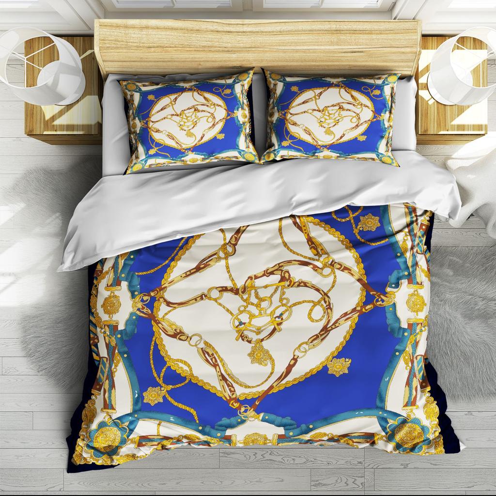 Комплект из трех предметов: пододеяльник с 3D цифровой печатью, простыня