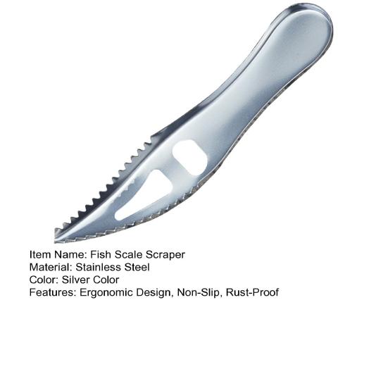 Anti-Rust Handheld Useful Double Row Sawtooth Stainless Steel Fish Scale Remover Fish Peeler