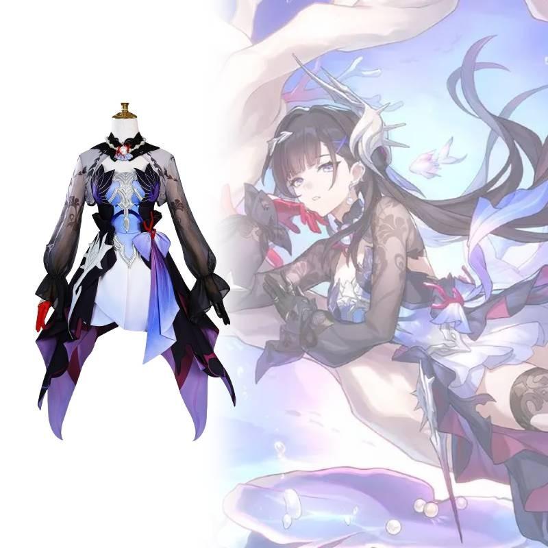 Star Rail Honkai Girl Косплей Костюм Полиэстер Ткань Аксессуары Веера Аниме