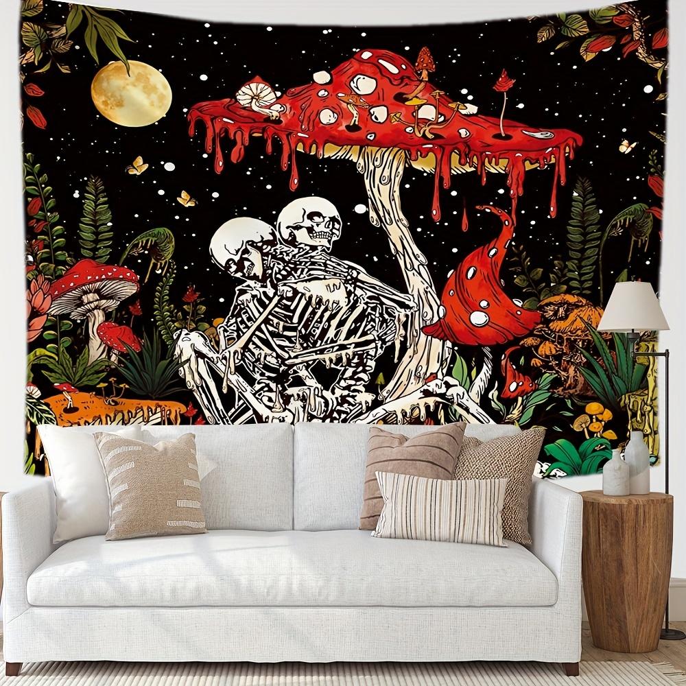 Romantic Skull Couple Tapestry Living Room Bedroom Dormitory Wall Hanging Wall Decoration Background Accent Wall Hanging