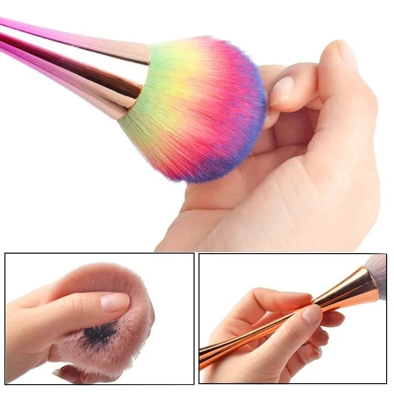 Professional Nail Dust Cleaning Brush Set - 7 Styles Long-Handled Super Fluffy Makeup Brushes for Manicure Tools