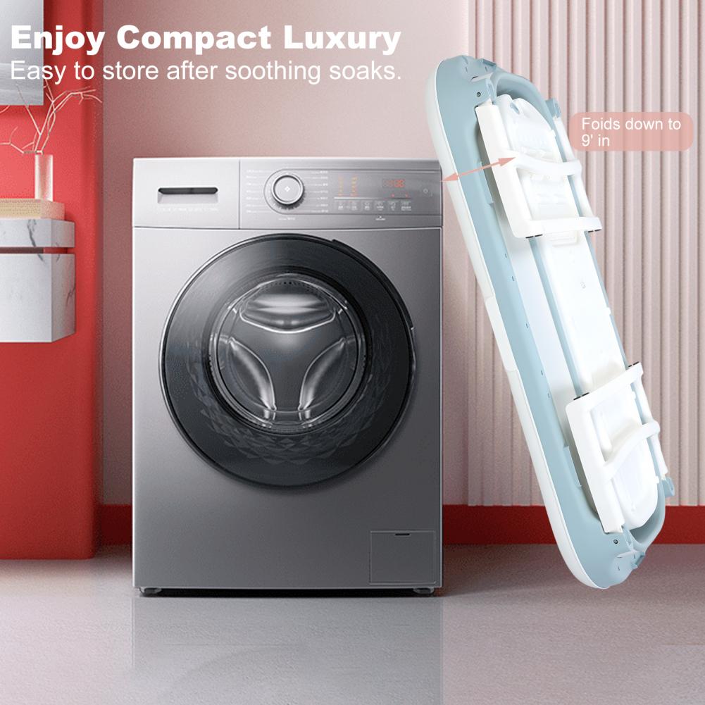 Складная ванна до 58 дюймов для взрослых – Большая портативная складная ванна, Отдельно стоящая спа для горячих и ледяных ванн, Легко складываемая конструкция