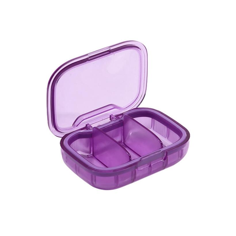 3-Compartment Small Transparent Plastic Pill Box Container Portable Travel Pill Organizer for Pocket Purse Medicine Vitamin Holder Dispenser