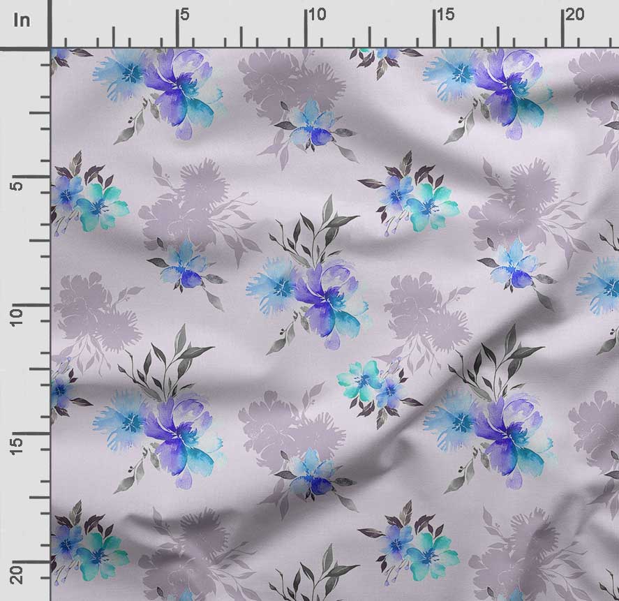 Soimoi Watercolor Floral Print,  Cotton Cambric, Quilting Fabric Sold by The Yard 42 Inch Wide, Medium Weight Cotton Fabric,