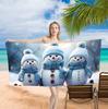 Merry Christmas Snowman Background Cute Single sided Printed Beach Towel Home Decoration Bath Towel 75x150cm Bathroom