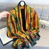 Luxury Brand Women Summer Scarves Shawls Bamboo Print Wraps Soft Female Beach Yellow Bandanna Foulard Muffler Scarf