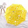 1pc Yellow Circle with White Stars Pattern Umbrella with Plastic Handle,Vibrant Cartoon Pattern,Multi-functional UmbrellaPT238