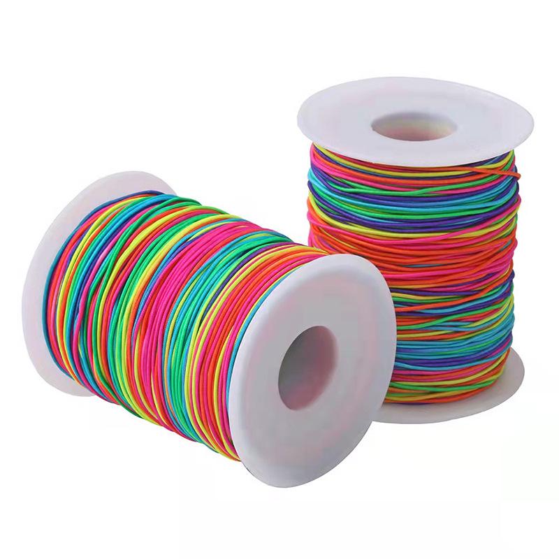 Seven-Color Core-Spun Elastic Cord for DIY Colorful Buddhist Bead Bracelets