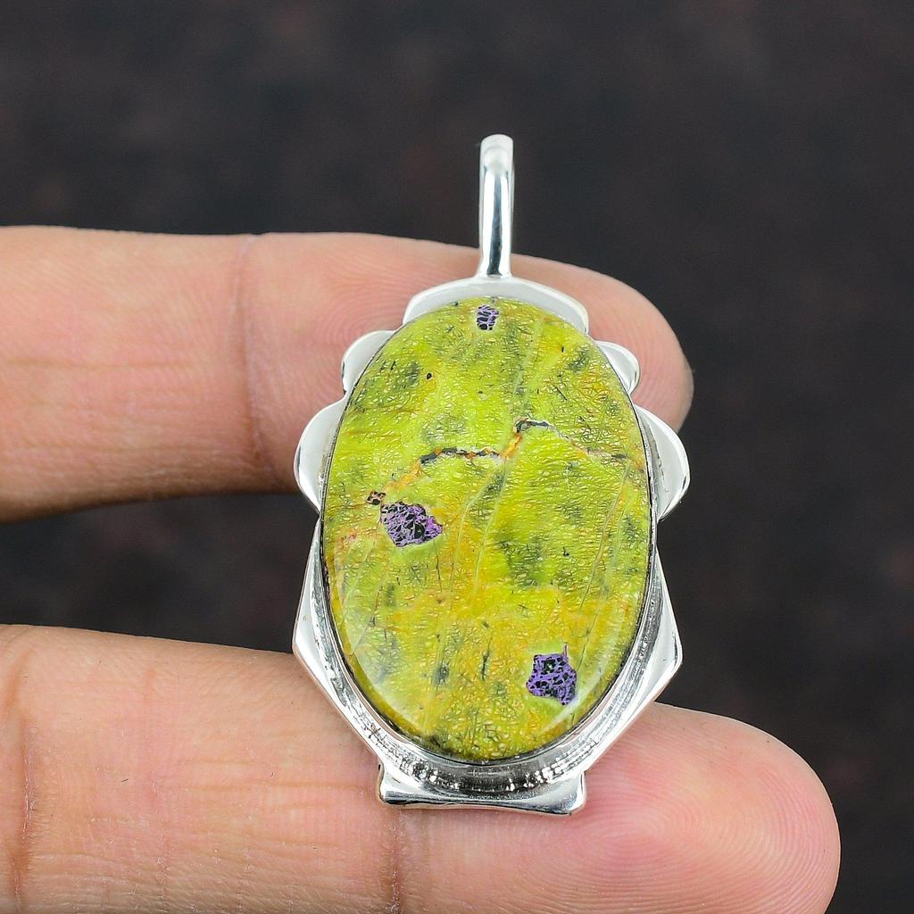 Stichtite Pendant 925 Sterling Silver Pendant Designer Jewelry Handmade Pendant Stichtite Gemstone Jewelry Gifts For Mom Birthstone Pendant