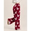 Women's autumn and winter thermal pajama pants plush flannel dream butterfly print comfortable trousers loungewear pants