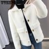 Imitation Mink Coat Women's Knitting Cardigan Casual Loose Sweater Jacket Korean Warm Clothing In Autumn and Winter Outwear Top