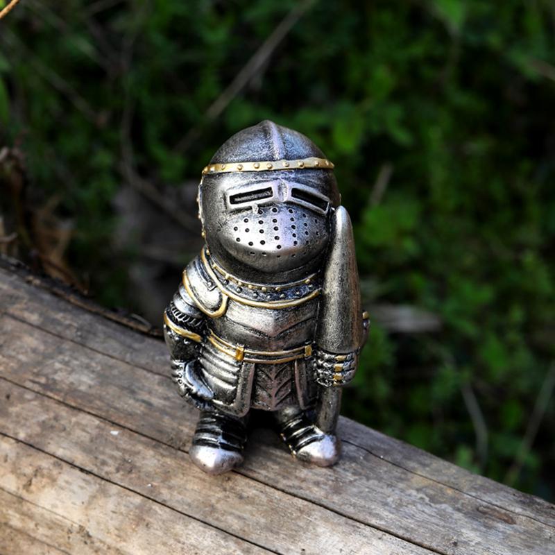 Гном орнамент статуя украшение для двора сад гоблин солдат рыцарь стража статуэтка доспехи миниатюрная скульптура украшение