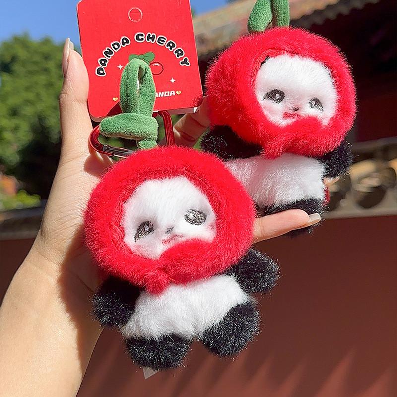 Cartoon Plush Panda Toy Animal Keychain Backpack Pendant Childrens Gift Holiday