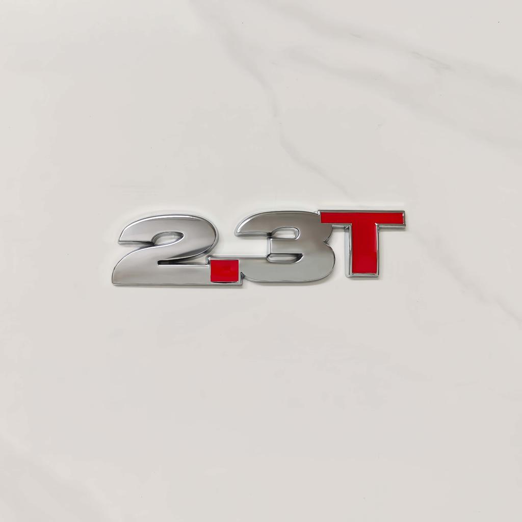 3D Metal 2.3T Displacement Badge Sticker Rear Trunk Emblem Decal for GT Shelby