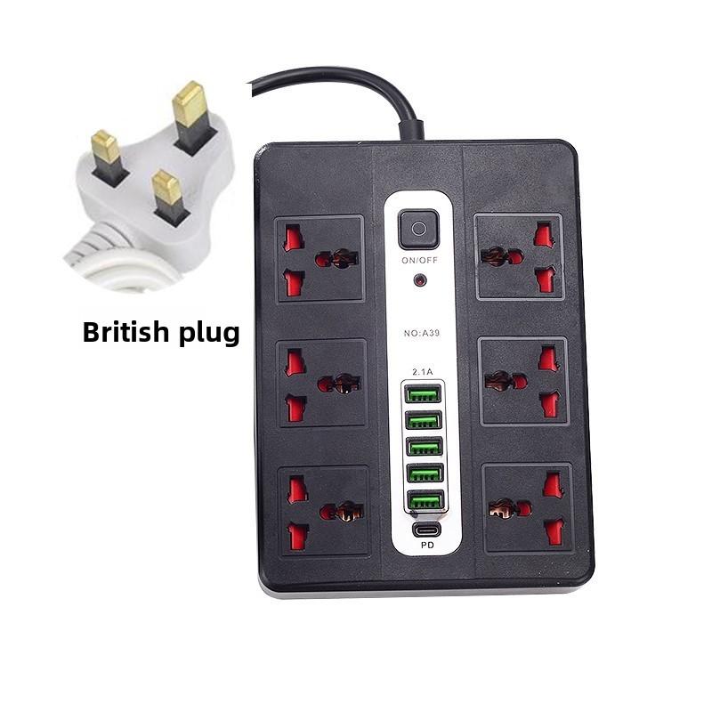 Multi-port USB Power Strip with Extension Cord and UK Plug for Home Use