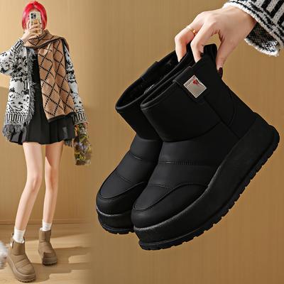 Флисовые высокие зимние ботинки для женщин 2025 зимние новые студенческие ins tide корейская версия теплые повседневные хлопковые туфли MX7813