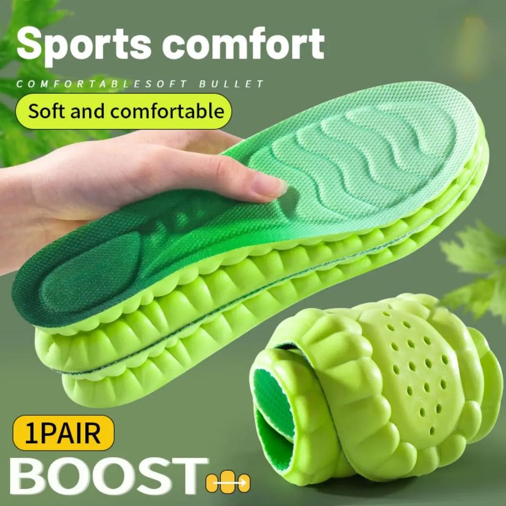 Sport Insoles PU High Stretch Shock Resistant Antibacterial Anti-odorant Breathable Insoles Comfortable for Shoes Cushion