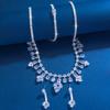 Набор женской моды из 4 предметов: ожерелье-капля воды, серьги, браслет, набор с цирконами. Подходит для свадьбы, вечеринки, фестиваля, подарков-8508