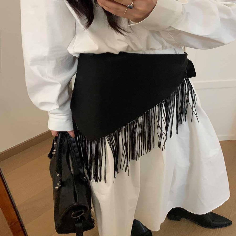 Chinese Style Triangular Waist Belt Printing Mini Apron Fashion Bohemia Wide Waistband  Streetwear