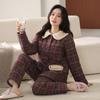 Зимняя тканая пижама с подкладкой из чистого хлопка, женский зимний велюровый утолщенный жакет с подкладкой, теплый комплект для дома
