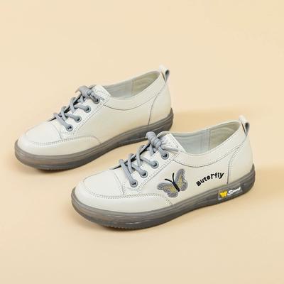 Модные женские кроссовки GKTINOO 2025 Весна Новые лоферы из натуральной кожи Женская повседневная обувь на шнуровке Женская обувь для медсестер Большой размер