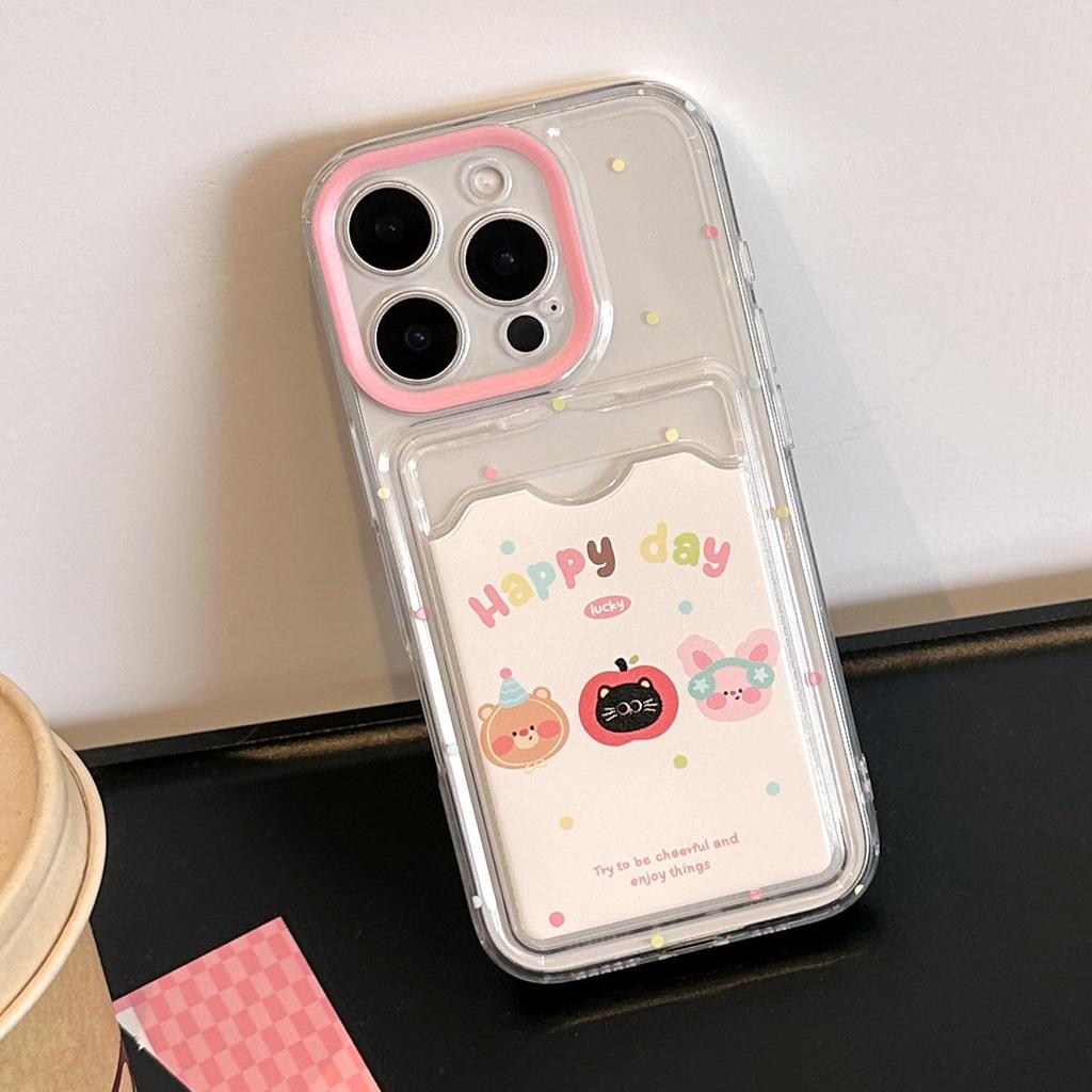 Чехол-картхолдер для телефона Apple MVUCA с красочным мультяшным принтом в горошек