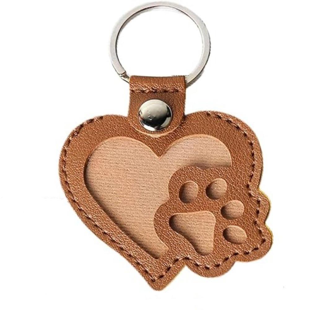 PU Leather Pet Hair Key Chain Portable Memorial Key Chain Pet Hair Storage Bag Pet Loss Memorial