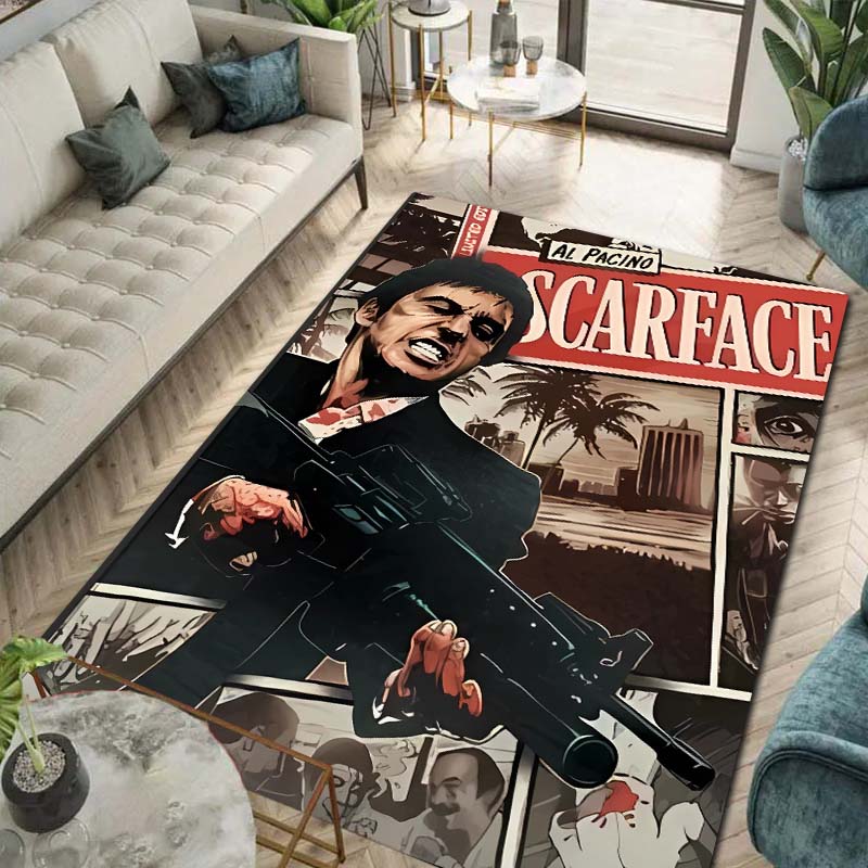 Ковер с 3D-печатью Тони из «Лица со шрамом» для спальни, гостиной, домашнего дивана, детских игр, большой декоративный коврик для пола, подарок