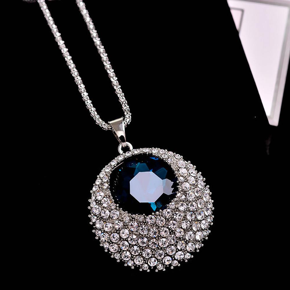 Винтажная цепочка с кулоном бренда BLUELANS NECKLACE Кулон инкрустирован кристаллами горного хрусталя