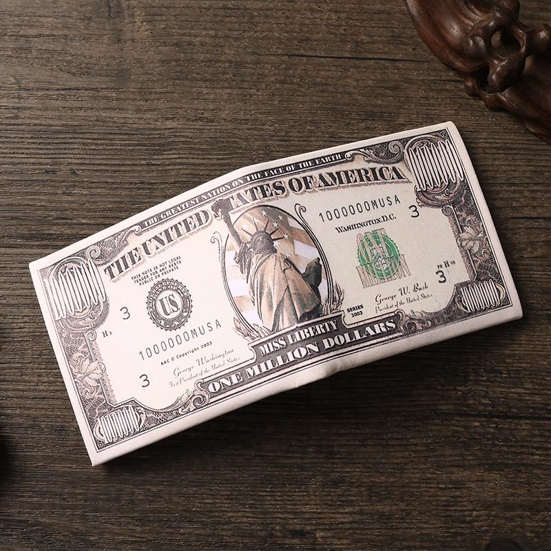 Unisex Short Wallet with Creative Currency Patterns from Various Countries