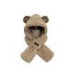 "2024 Bear Plush Hat & Scarf Set – Cute Winter Cycling Warmth"