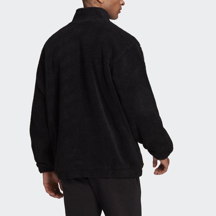 Adidas Originals Velvet Jackets Men's Black Stand Collar Moderate H32150