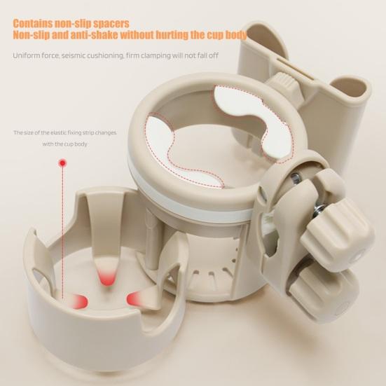 Выдвижной держатель для стакана для коляски с кронштейном для телефона 3 в 1, нескользящий, прочный держатель для коляски, вращающийся на 360 градусов, держатель для напитков