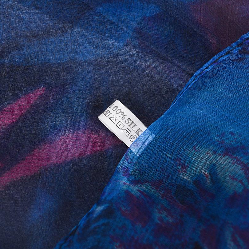 [BYSIFA] Женский шелковый шарф Новый роскошный бренд Синий Розовый Длинные шарфы Элегантный шарф на шею из чистого шелка Пляжные шали Накидки Фуляр