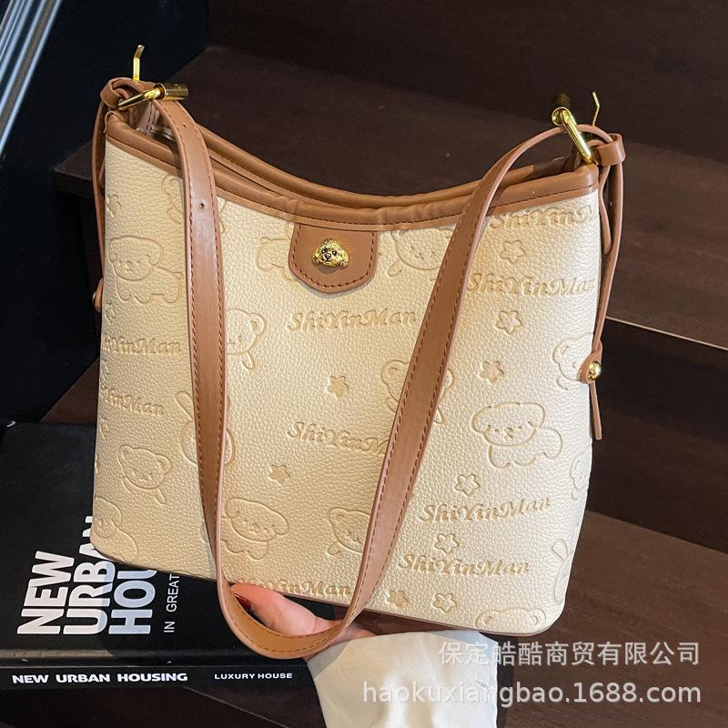 Стильная простая сумка большой вместимости женская 2025 новая высококлассная летняя универсальная сумка-мессенджер на плечо сумка-ведро